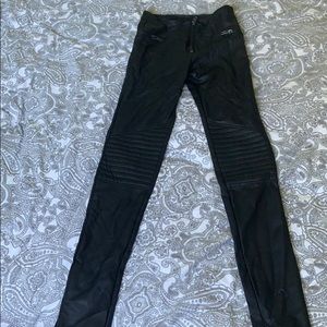 Vegan leather moto pants